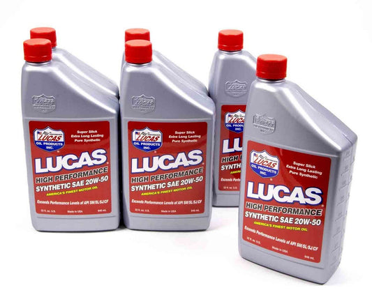 LUCAS OIL Synthetic 20w50 Oil 6x1 Qt LUCAS OIL