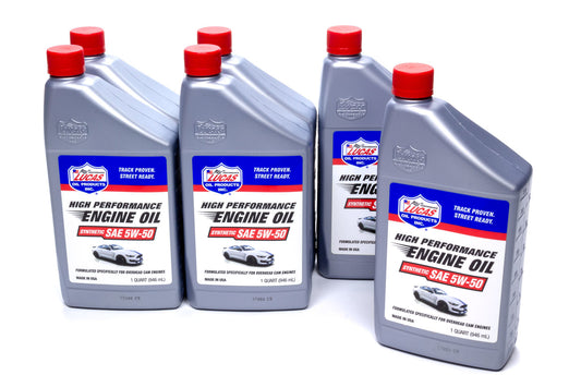 LUCAS OIL Synthetic SAE 5w50 Oil Case 6 x 1 Quart LUCAS OIL