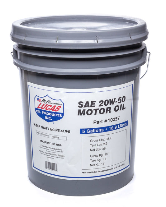 LUCAS OIL SAE 20W-50 Plus Motor Oi l/1x1/5 Gallon Pail LUCAS OIL