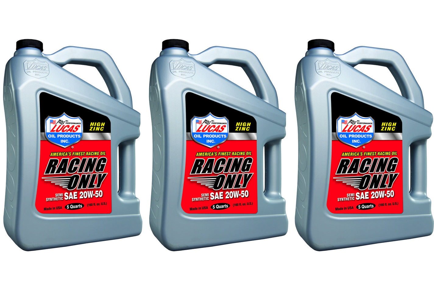 LUCAS OIL 20w50 Semi Synthetic Racing Oil 3 x 5 Quart LUCAS OIL