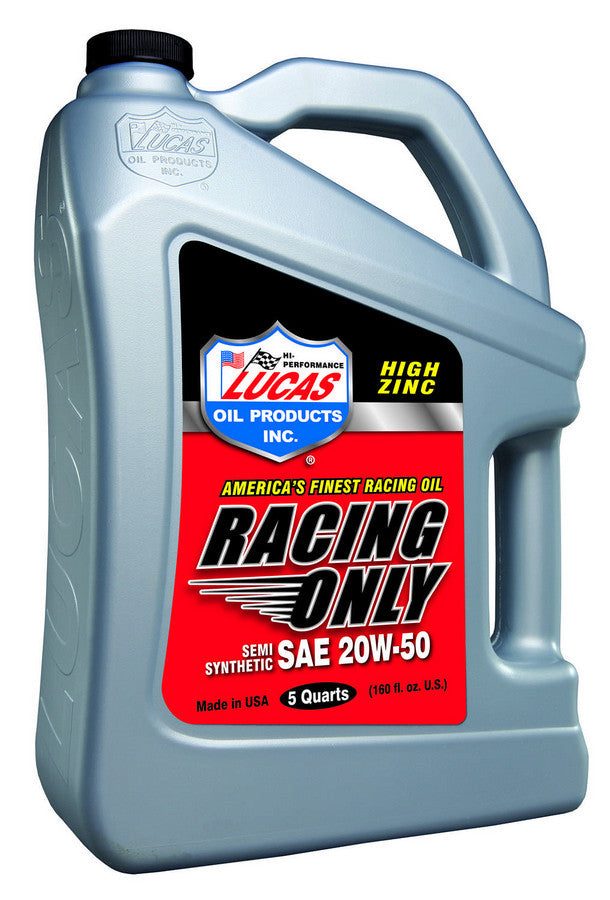 LUCAS OIL 20w50 Semi Synthetic Racing Oil 5 Quart Jug LUCAS OIL