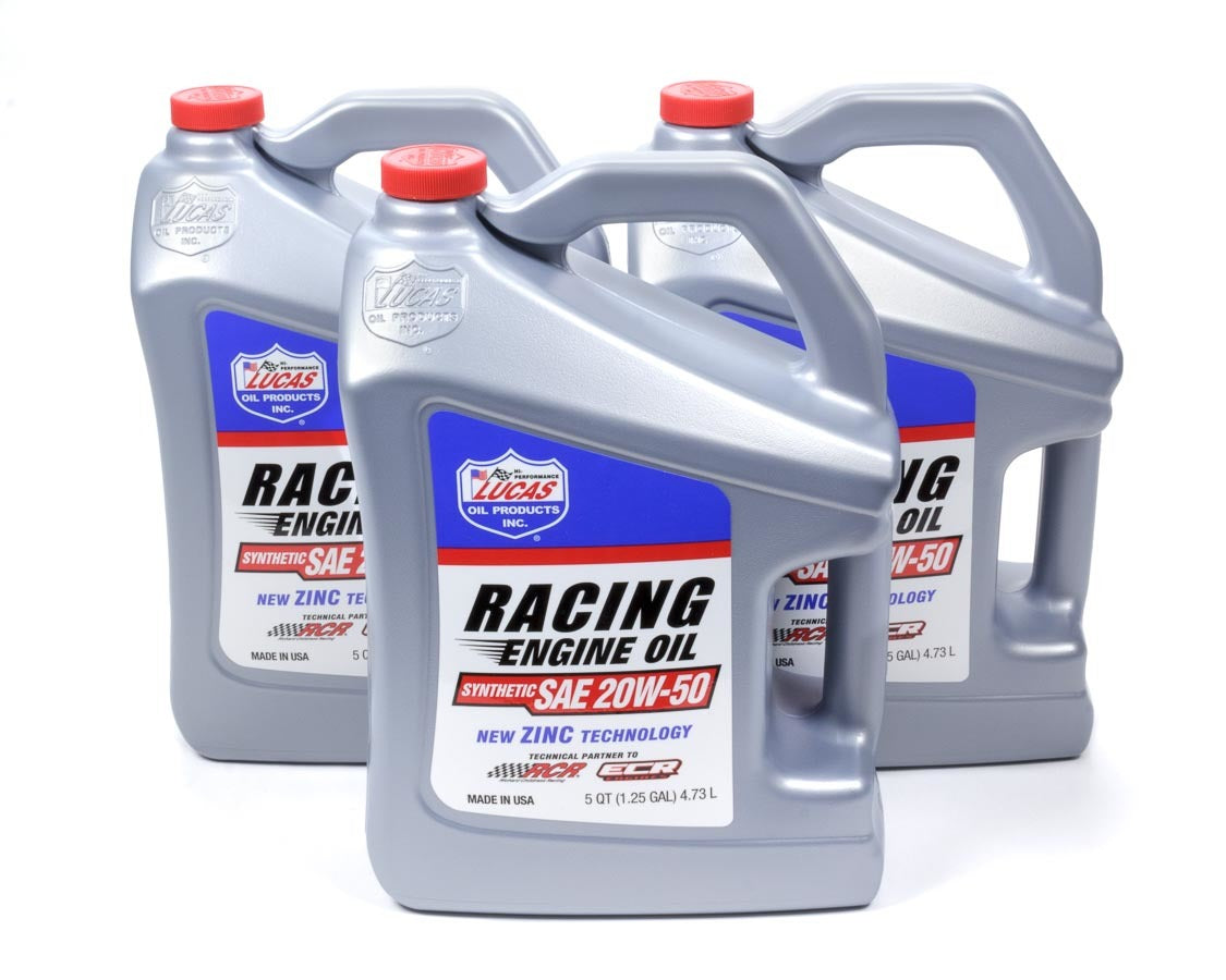 LUCAS OIL Synthetic Racing Oil 20w50 Case 3 x 5 Quart LUCAS OIL