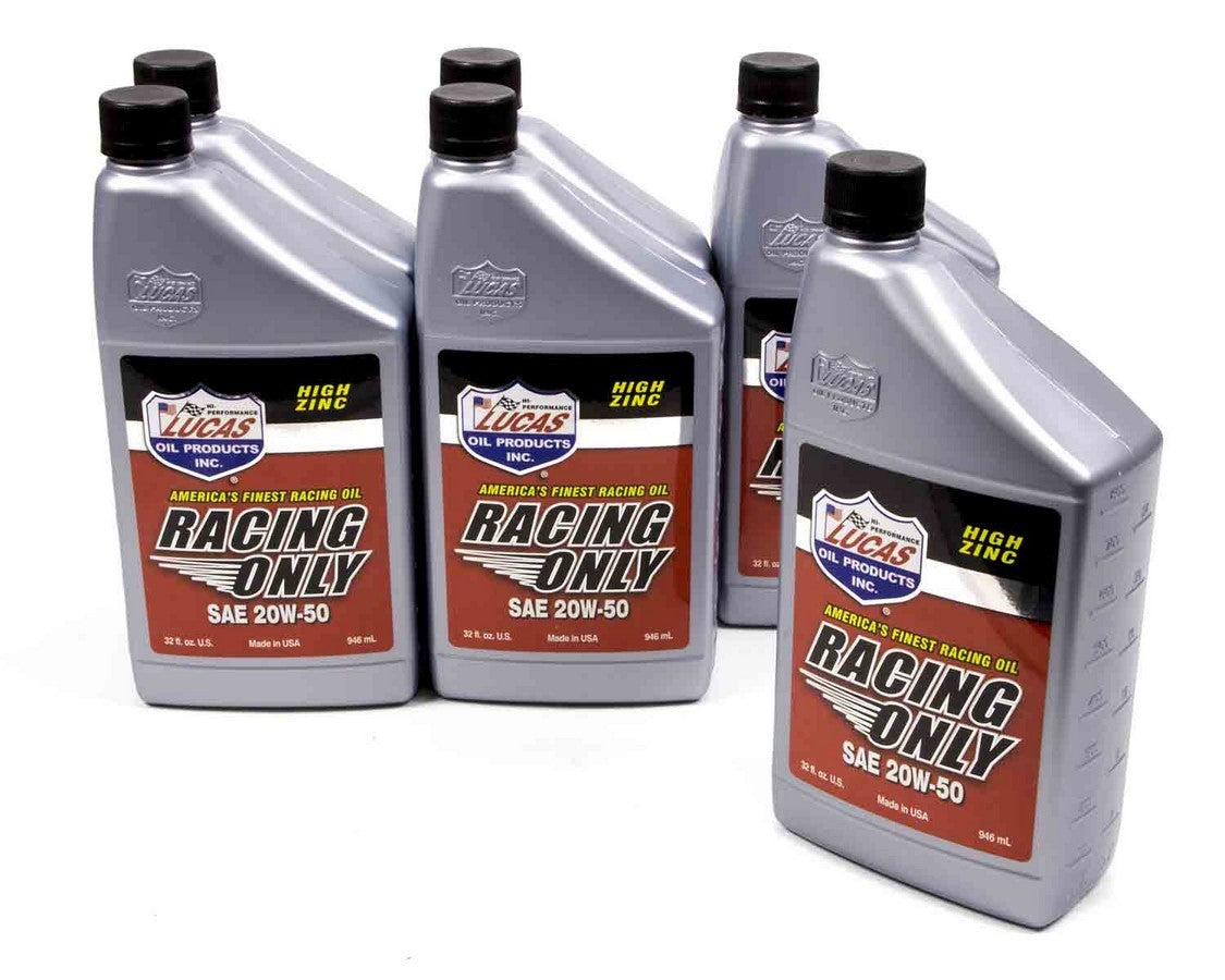 LUCAS OIL 20w50 Racing Oil 6x1 Qt Semi-Synthetic LUCAS OIL