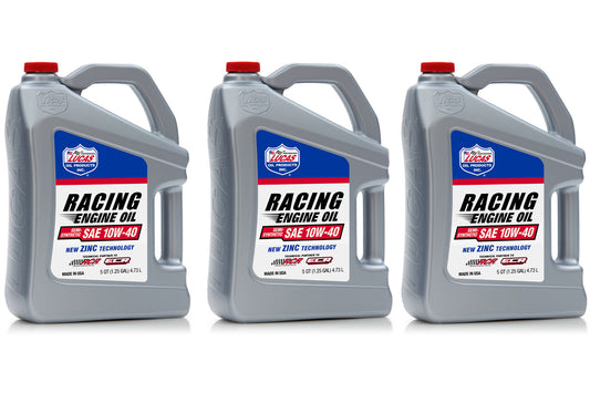 LUCAS OIL 10w40 Semi Synthetic Racing Oil 3 x 5 Quart LUCAS OIL