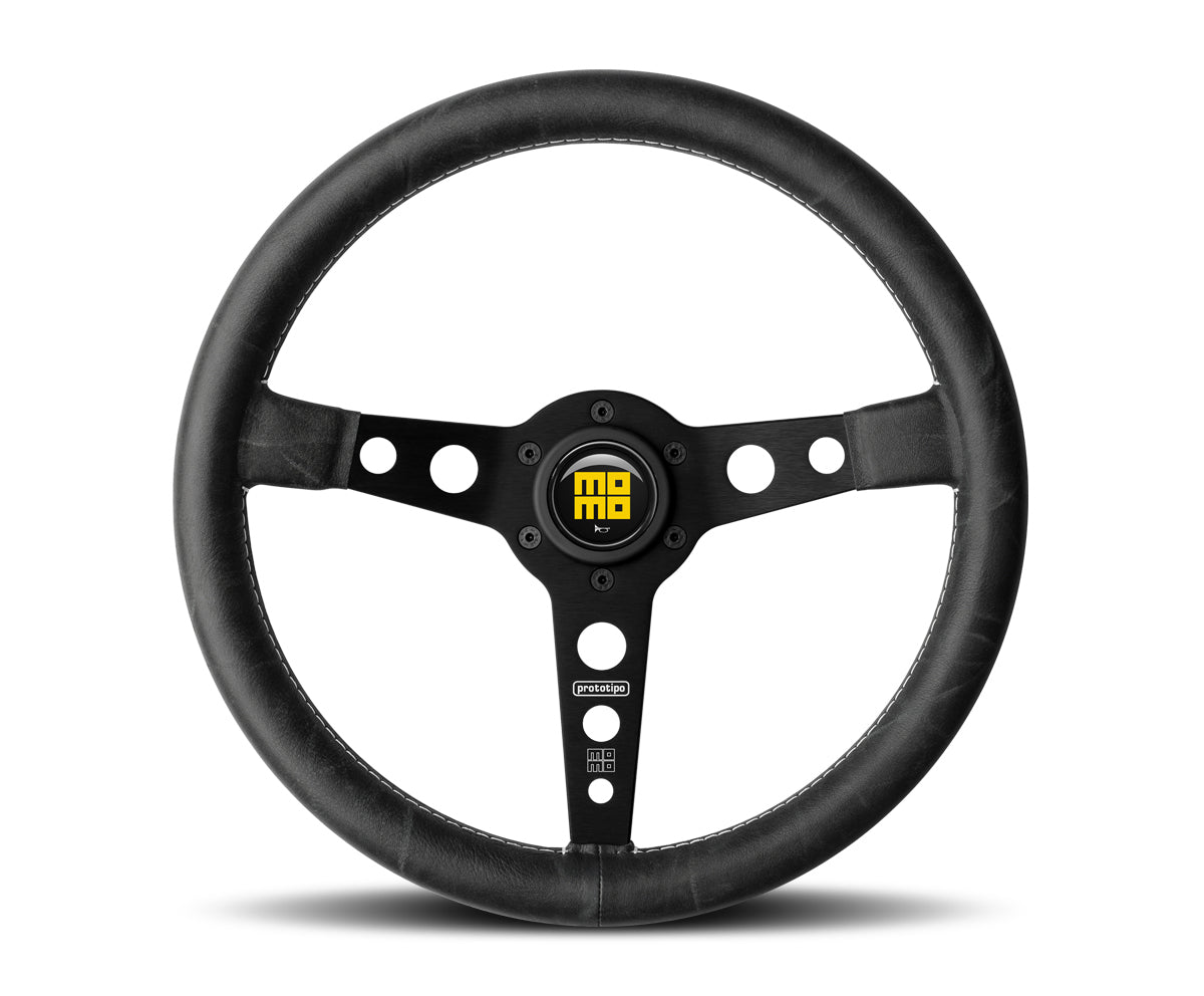 MOMO AUTOMOTIVE ACCESSORIES Prototipo Heritage Steer ing Wheel Leather Black MOMO AUTOMOTIVE ACCESSORIES