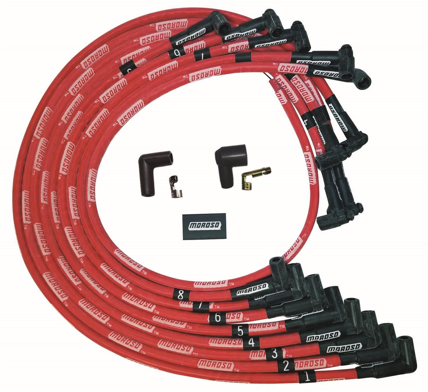 MOROSO Ultra Plug Wire Set SBC Under V/C Red MOROSO