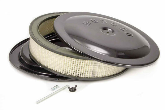 MOROSO 14x3 Air Cleaner Kit w/Raised Bottom Black MOROSO