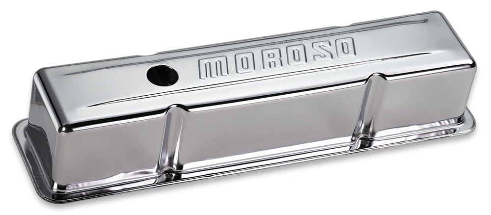 MOROSO Chrome B/E Valve Covers SBC Tall w/Baffle MOROSO