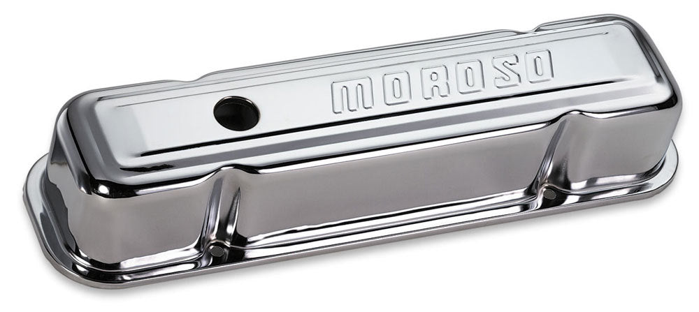 MOROSO Chrome B/E Valve Covers Pontiac V8 Tall w/Baffle MOROSO