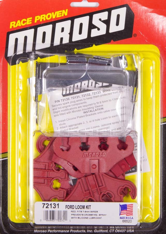 MOROSO SBF Spark Plug Wire Loom Kit - Red MOROSO