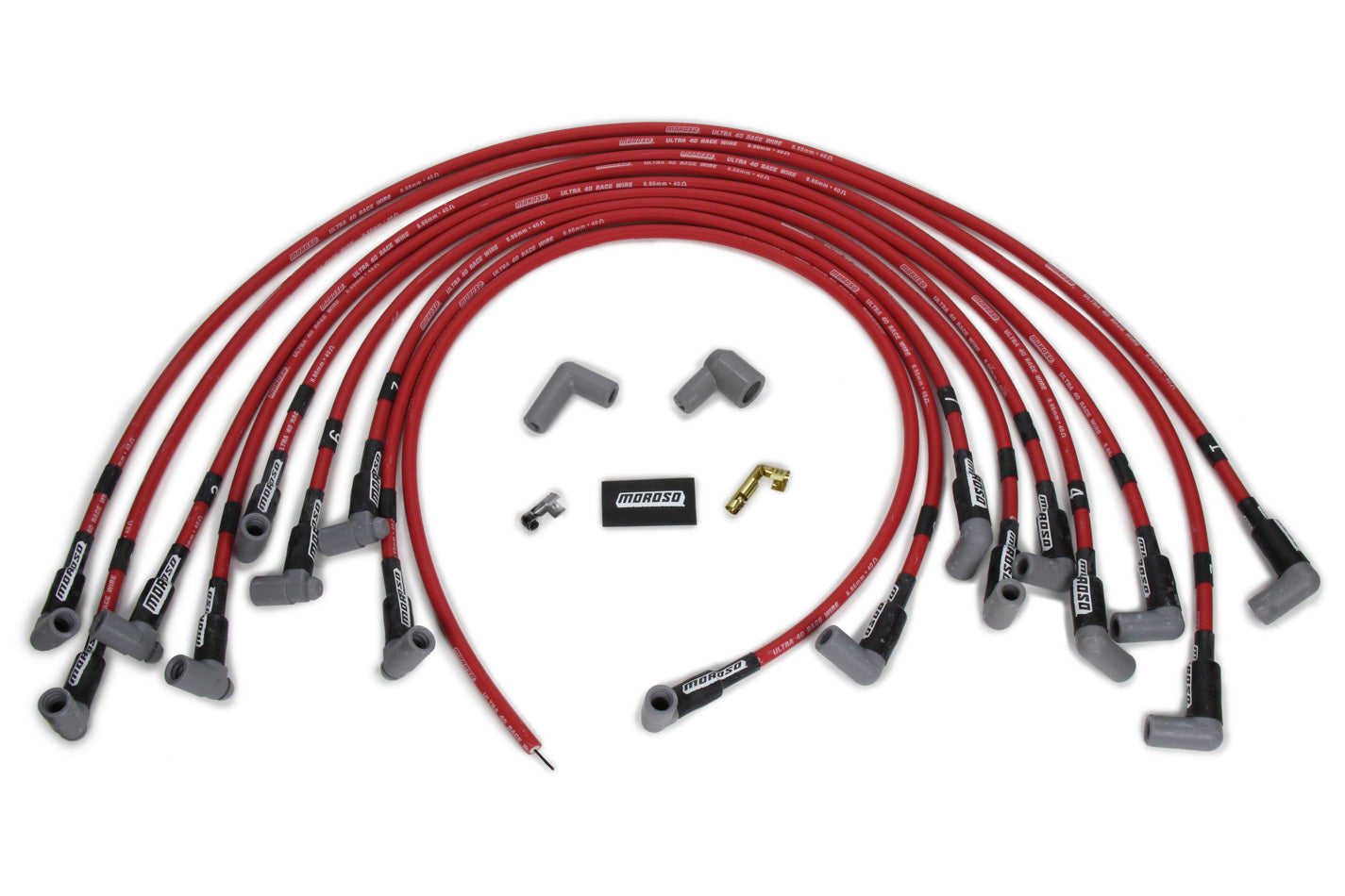 MOROSO Ultra 40 Plug Wire Set BBC HEI - Red MOROSO