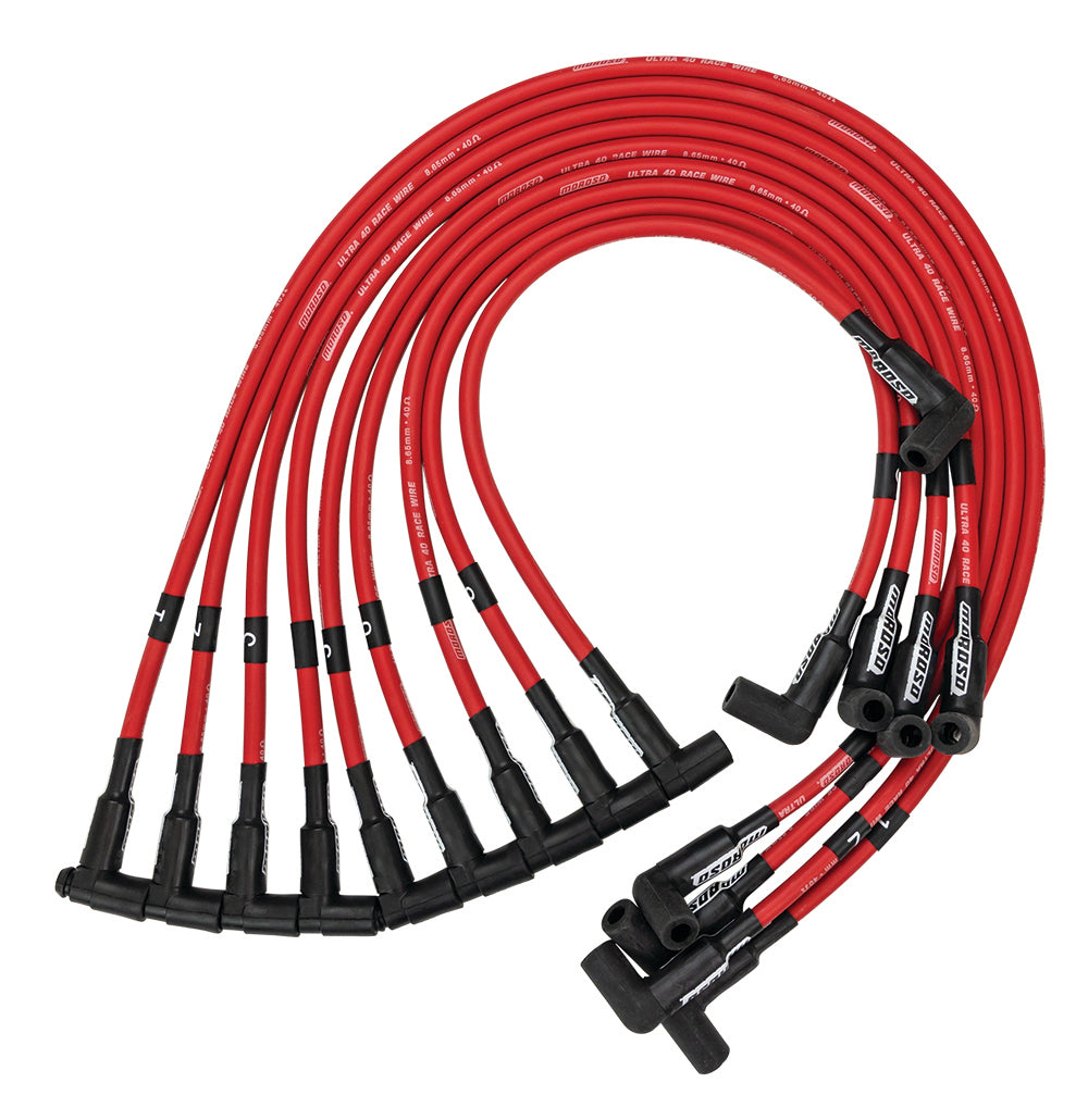 MOROSO Ultra 40 Plug Wire Set SBC Sprint Car Red MOROSO