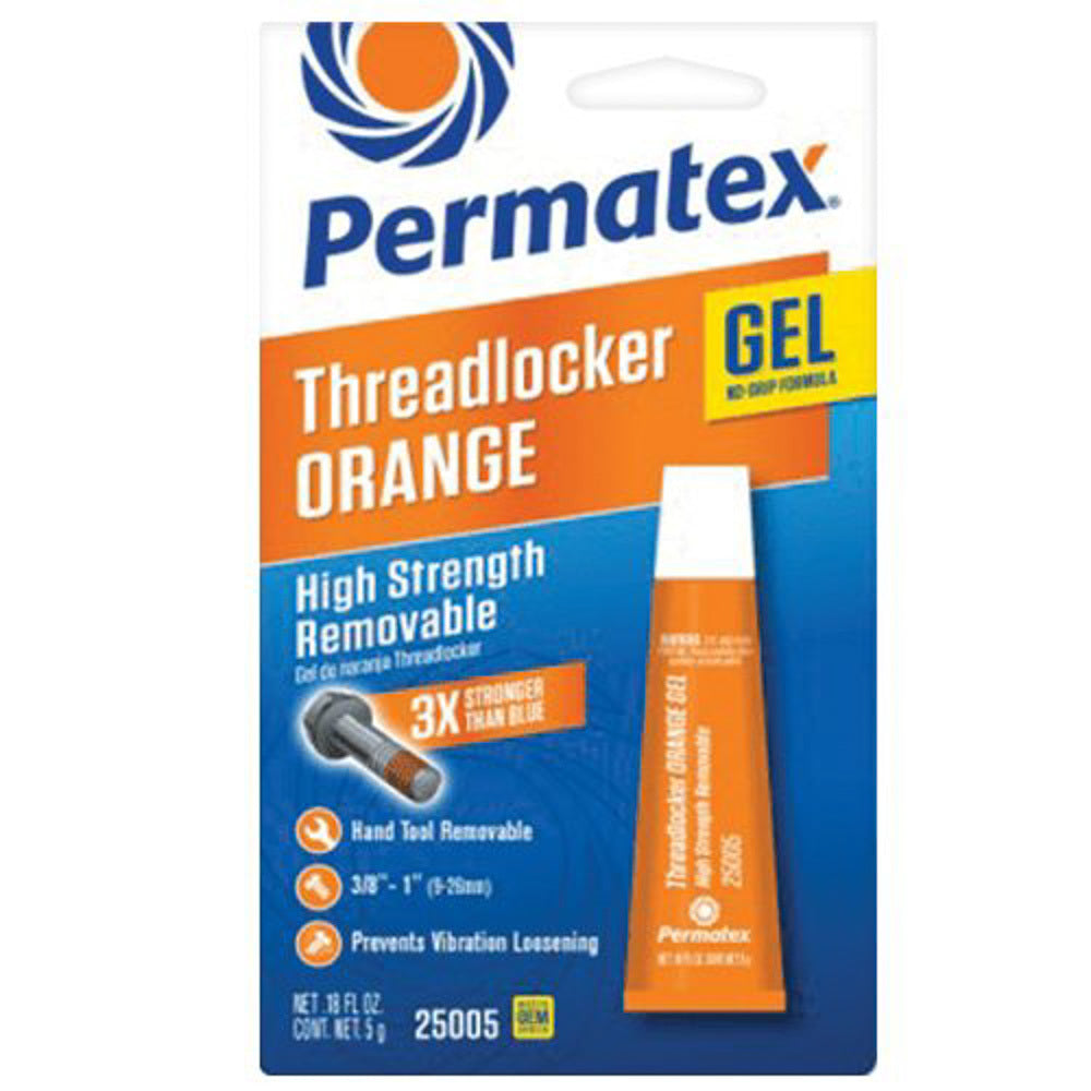 PERMATEX Threadlocker High Streng th Orange 5 Gram Tube PERMATEX