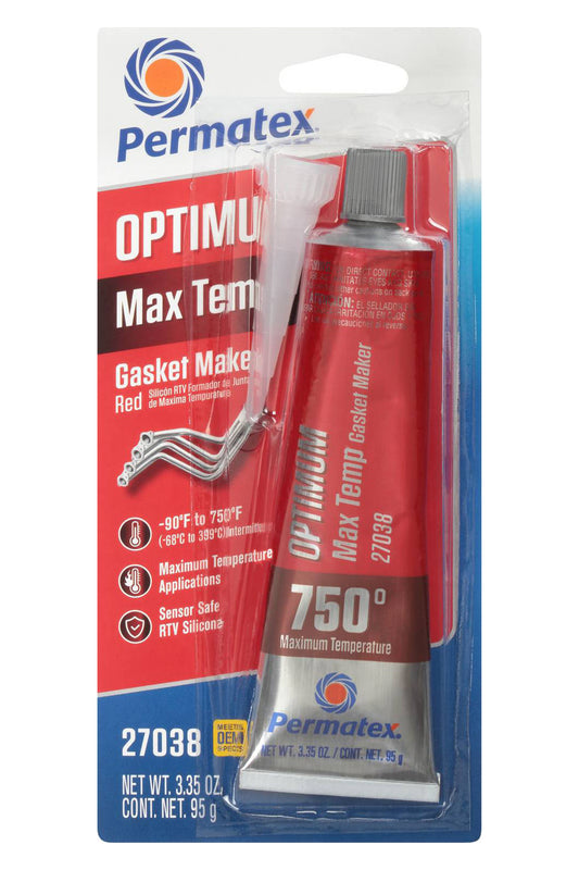 PERMATEX Optimum Red Max Temperature 3.35oz Tube PERMATEX