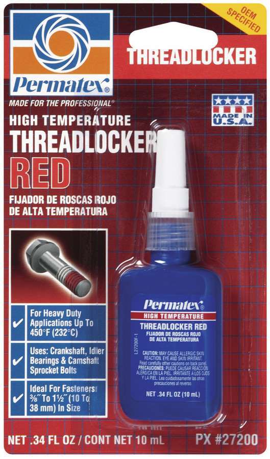 PERMATEX Hi Temp Threadlocker 10ml - Red PERMATEX