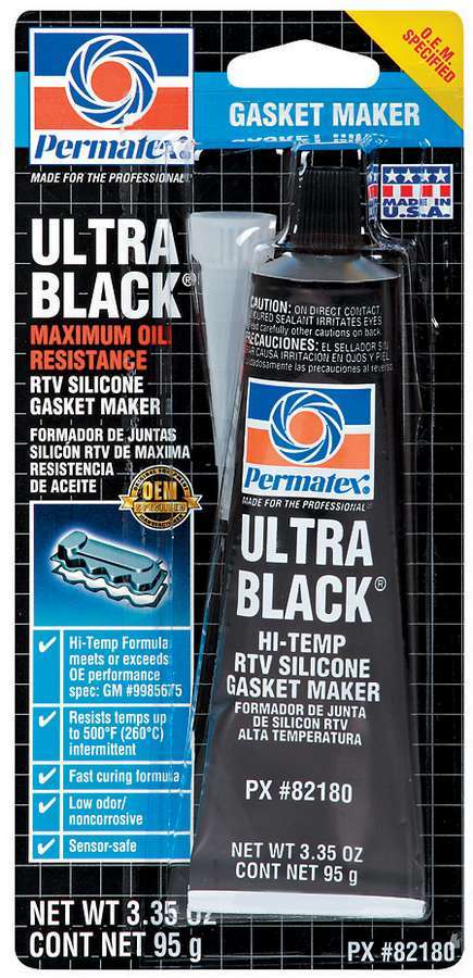 PERMATEX Ultra Black Gasket Maker 3.35 oz Carded Tube PERMATEX