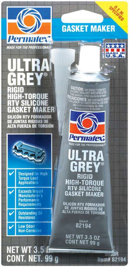 PERMATEX Ultra Grey Gasket Maker 3.5 oz Carded Tube PERMATEX