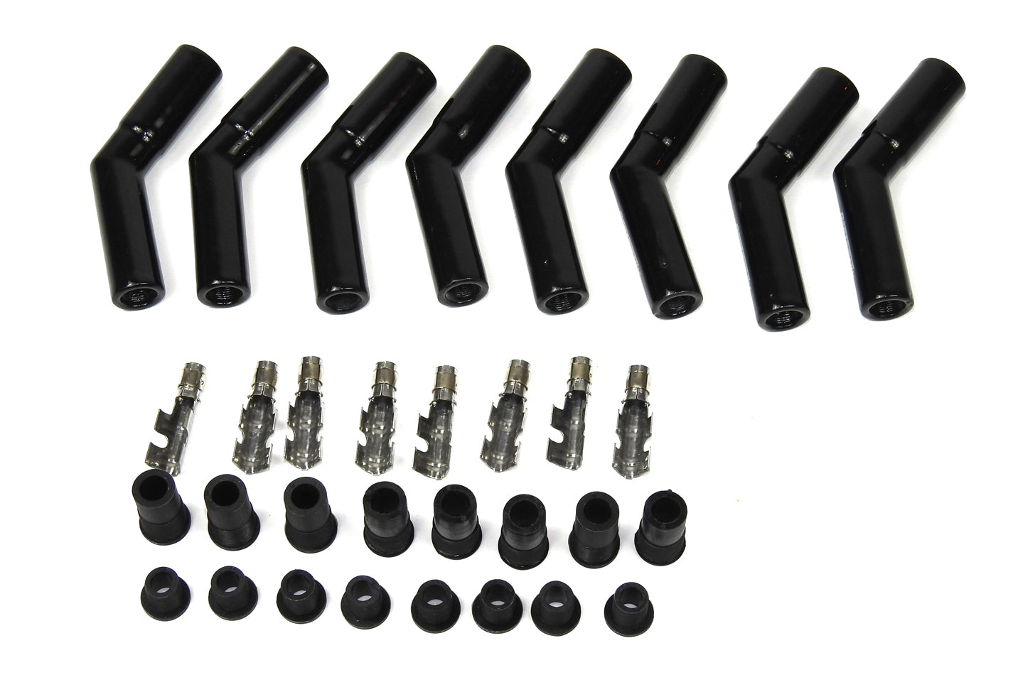 PERTRONIX IGNITION Ceramic Spark Plug Boot Kit 45-Deg 8pk Black PERTRONIX IGNITION