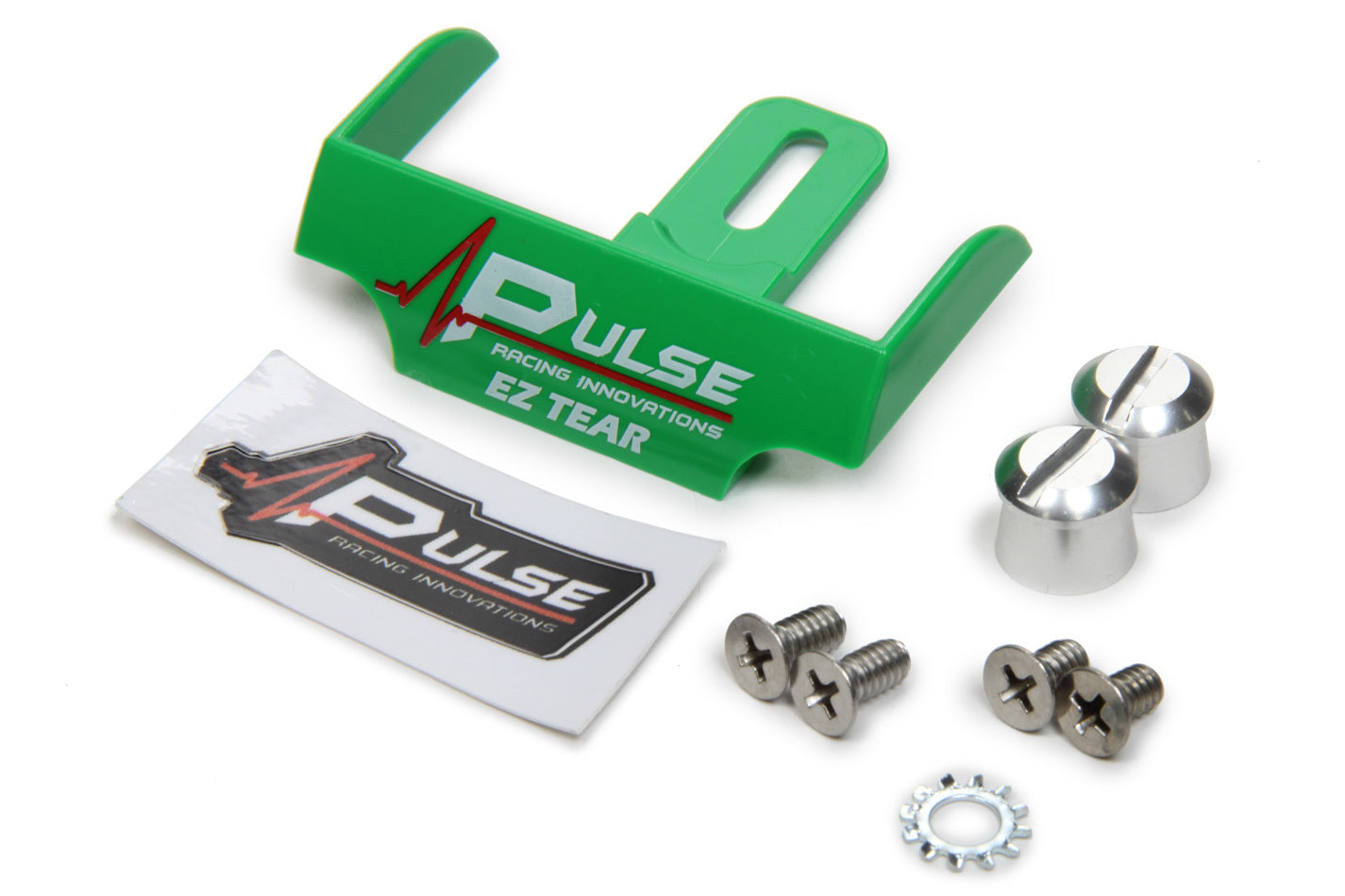 PULSE RACING INNOVATIONS EZ Tear Green w/ Silver Tear Off Post PULSE RACING INNOVATIONS