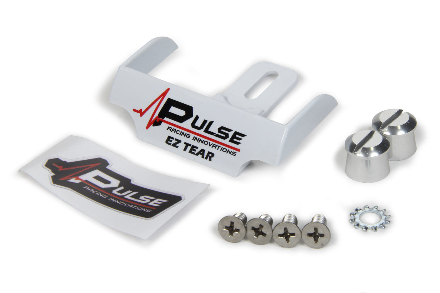 PULSE RACING INNOVATIONS EZ Tear White w/ Silver Tear Off Post PULSE RACING INNOVATIONS