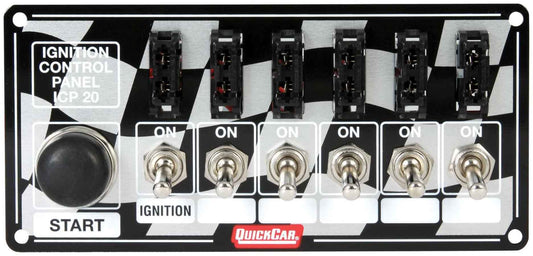 QUICKCAR RACING PRODUCTS Ignition Panel Fused w/Start Button QUICKCAR RACING PRODUCTS