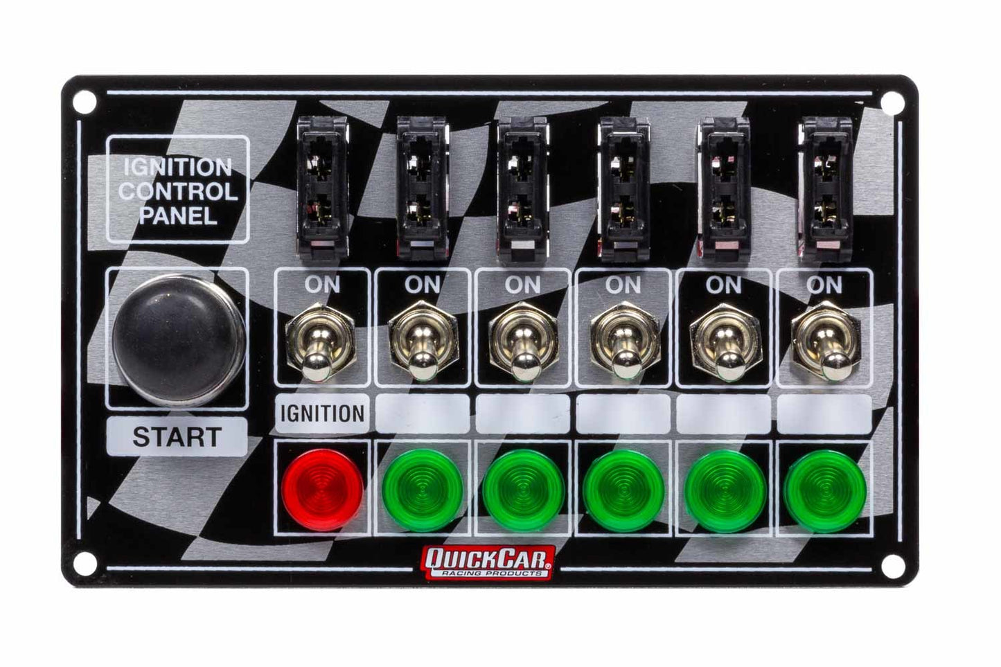 QUICKCAR RACING PRODUCTS Ignition Panel Fused w/Start Button & Lights QUICKCAR RACING PRODUCTS