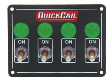 QUICKCAR RACING PRODUCTS Accessory Panel 4 Switch w/Pilot Weatherproof QUICKCAR RACING PRODUCTS