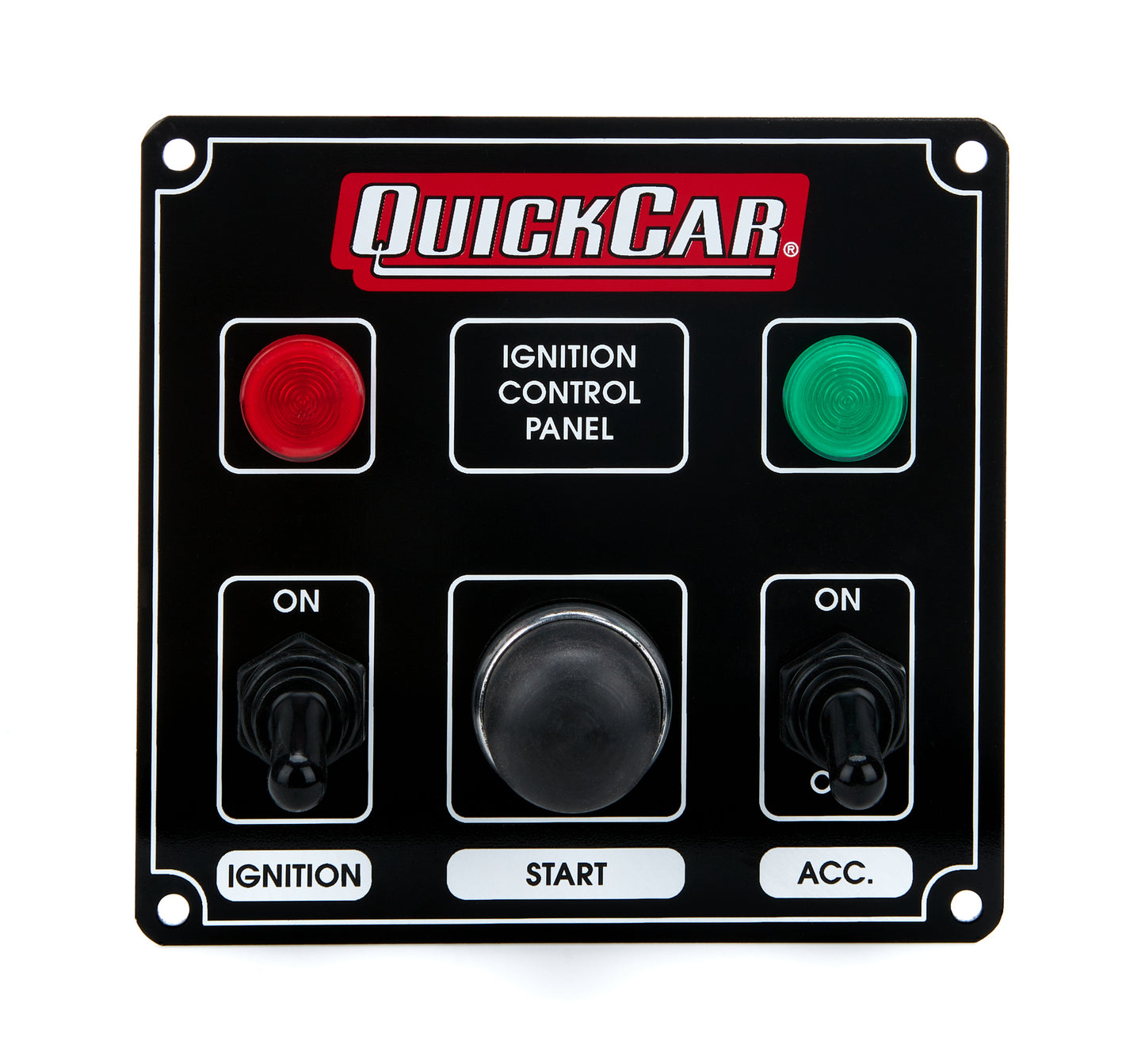 QUICKCAR RACING PRODUCTS Ignition Panel Black w/ 1 Acc. & Lights QUICKCAR RACING PRODUCTS