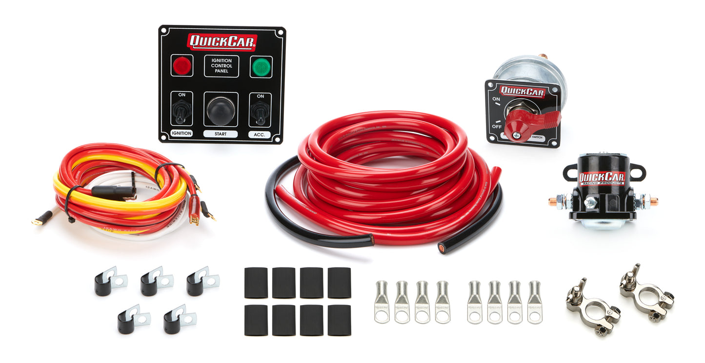 QUICKCAR RACING PRODUCTS Wiring Kit 4 Gauge with Black 50-822 Panel QUICKCAR RACING PRODUCTS