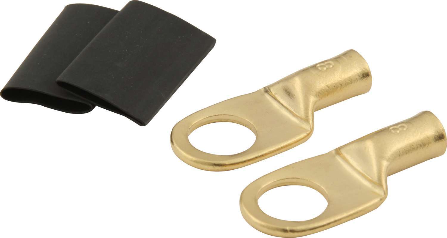 Ring Terminal 3/8 8 GA Pair w/ Heat Shrink QUICKCAR RACING PRODUCTS