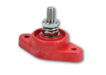 QUICKCAR RACING PRODUCTS Power Distribution Block Red Single Post QUICKCAR RACING PRODUCTS