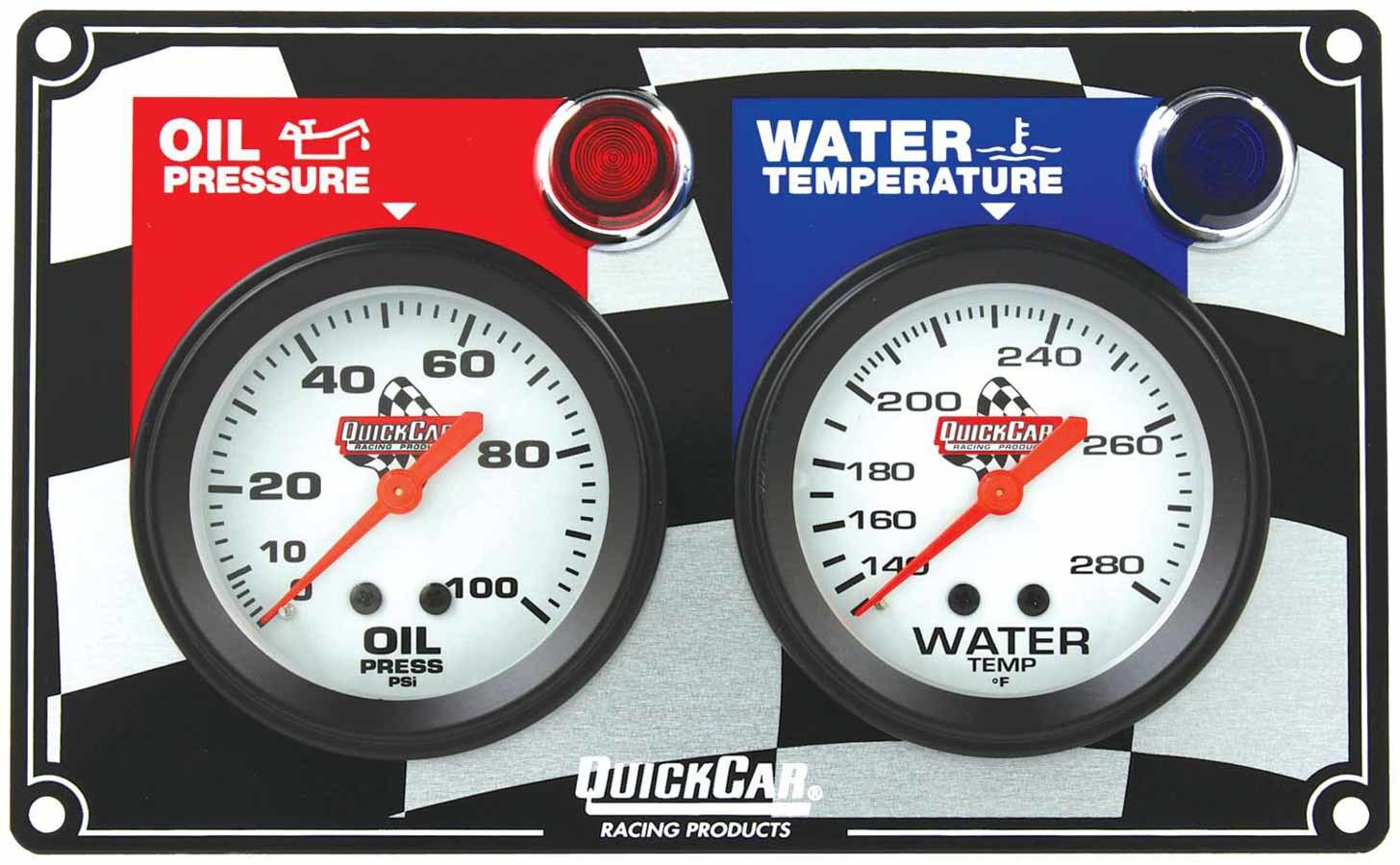 QUICKCAR RACING PRODUCTS 2 Gauge Panel OP/WT QUICKCAR RACING PRODUCTS