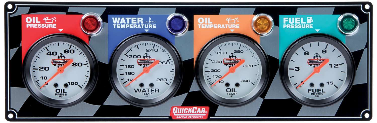 QUICKCAR RACING PRODUCTS 4 Gauge Panel OP/WT/OT/ FP QUICKCAR RACING PRODUCTS