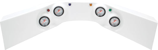 QUICKCAR RACING PRODUCTS 4-Gauge Molded Dash OP/WT/OT/FP White QUICKCAR RACING PRODUCTS