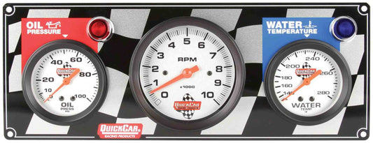 QUICKCAR RACING PRODUCTS Gauge Panel OP/WT W/Tach QUICKCAR RACING PRODUCTS