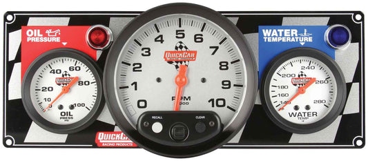 QUICKCAR RACING PRODUCTS 2-1 Gauge Panel Tach OP/WT QUICKCAR RACING PRODUCTS