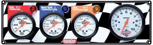 QUICKCAR RACING PRODUCTS Gauge Panel OP/WT/OT w/ Tach QUICKCAR RACING PRODUCTS