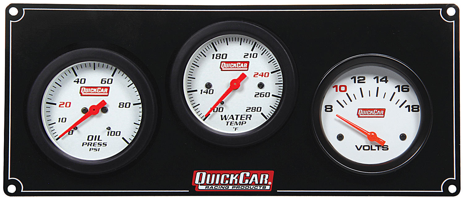 QUICKCAR RACING PRODUCTS 3 Gauge Extreme Panel OP/WT/Volts QUICKCAR RACING PRODUCTS