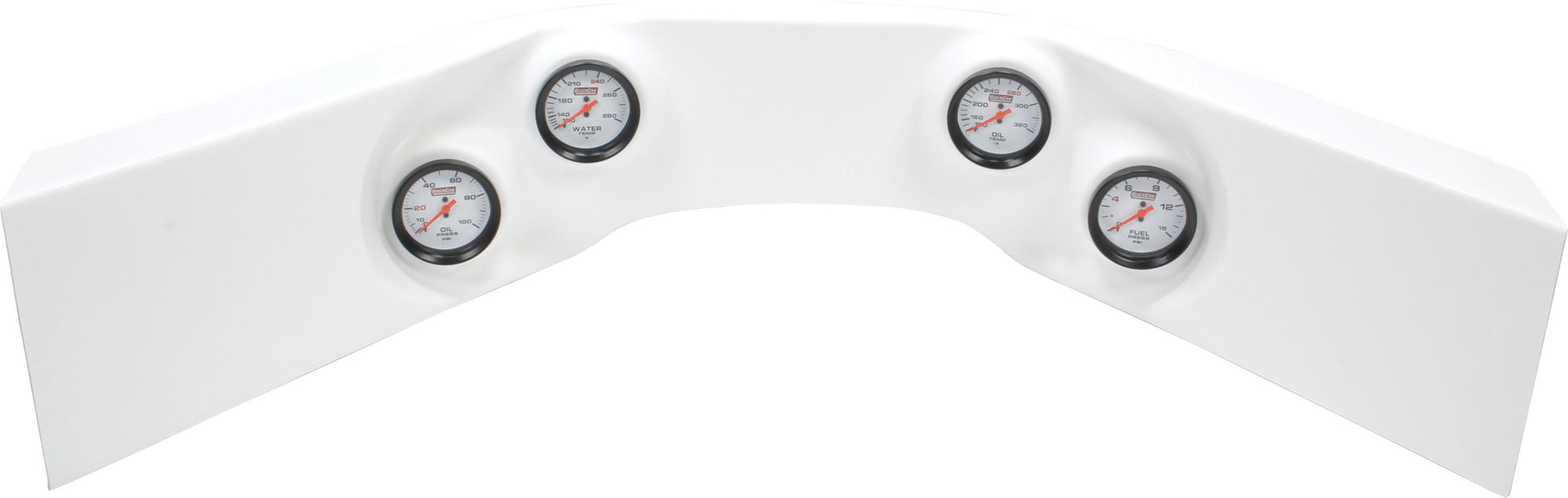 QUICKCAR RACING PRODUCTS Extreme 4-Gauge Molded Dash OP/WT/OT/FP White QUICKCAR RACING PRODUCTS