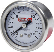 QUICKCAR RACING PRODUCTS Pressure Gauge 0-15 PSI 1.5in Liquid Filled QUICKCAR RACING PRODUCTS