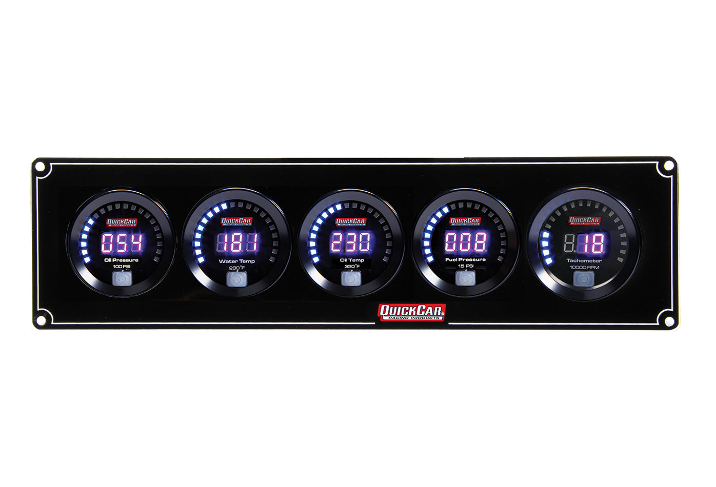 QUICKCAR RACING PRODUCTS Digital 4-1 Gauge Panel OP/WT/OT/FP w/Tach QUICKCAR RACING PRODUCTS