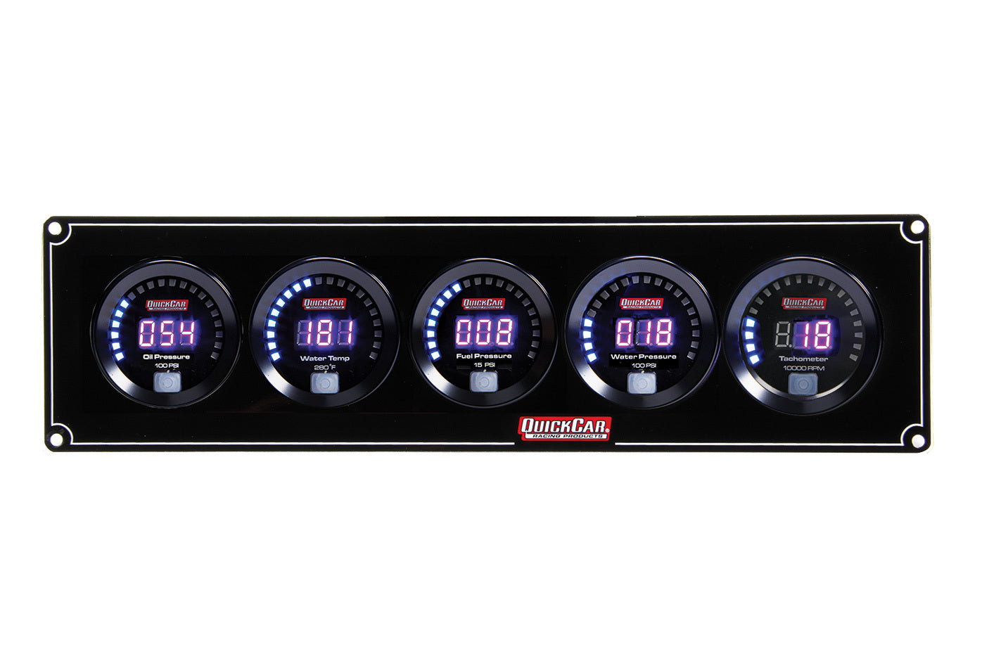 QUICKCAR RACING PRODUCTS Digital 4-1 Gauge Panel OP/WT/FP/WP w/Tach QUICKCAR RACING PRODUCTS