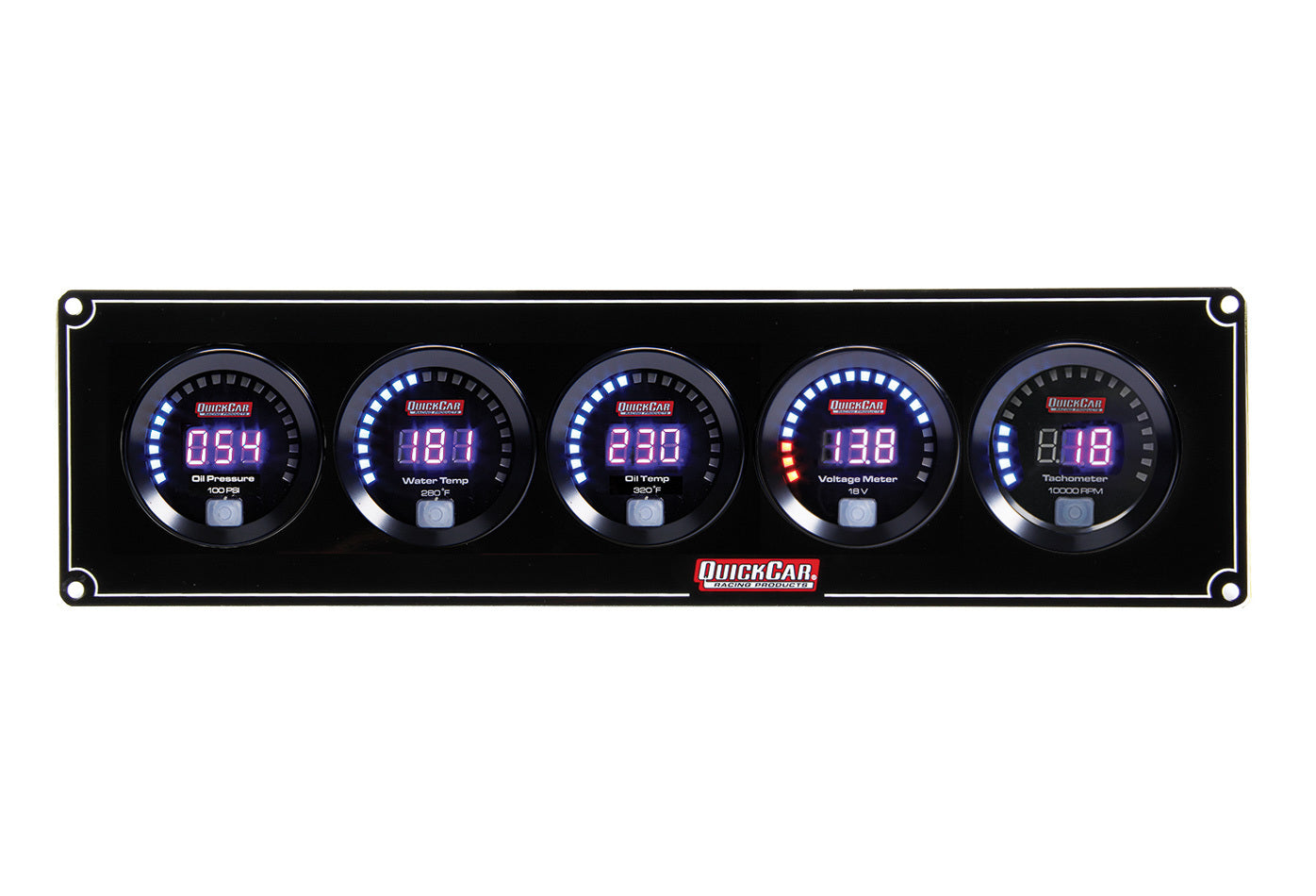 QUICKCAR RACING PRODUCTS Digital 4-1 Gauge Panel OP/WT/OT/Volt w/Tach QUICKCAR RACING PRODUCTS