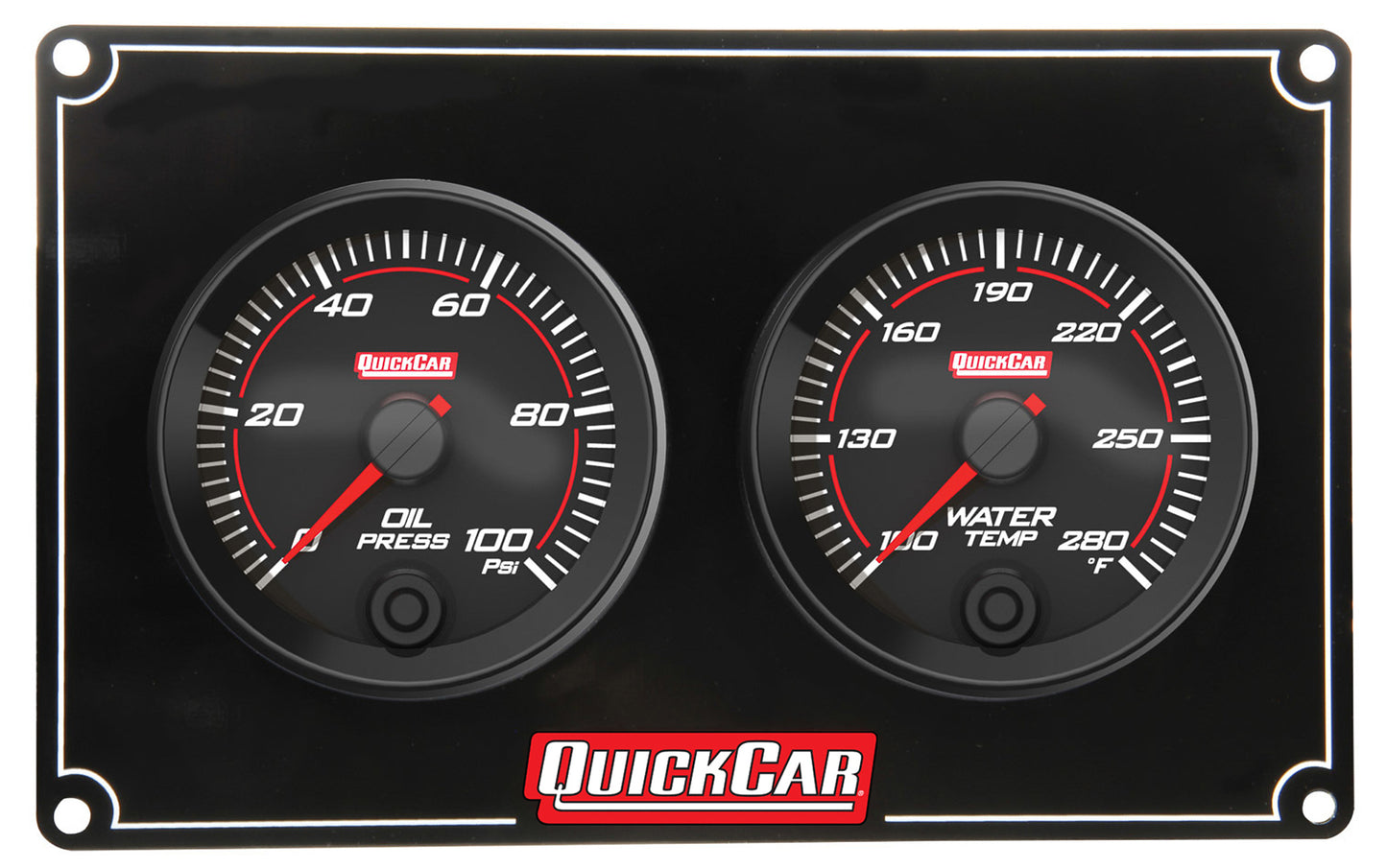 QUICKCAR RACING PRODUCTS Redline 2 Gauge Panel OP/WT QUICKCAR RACING PRODUCTS