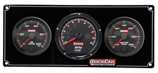 QUICKCAR RACING PRODUCTS Redline 2-1 Gauge Panel OP/WT w/Recall Tach QUICKCAR RACING PRODUCTS