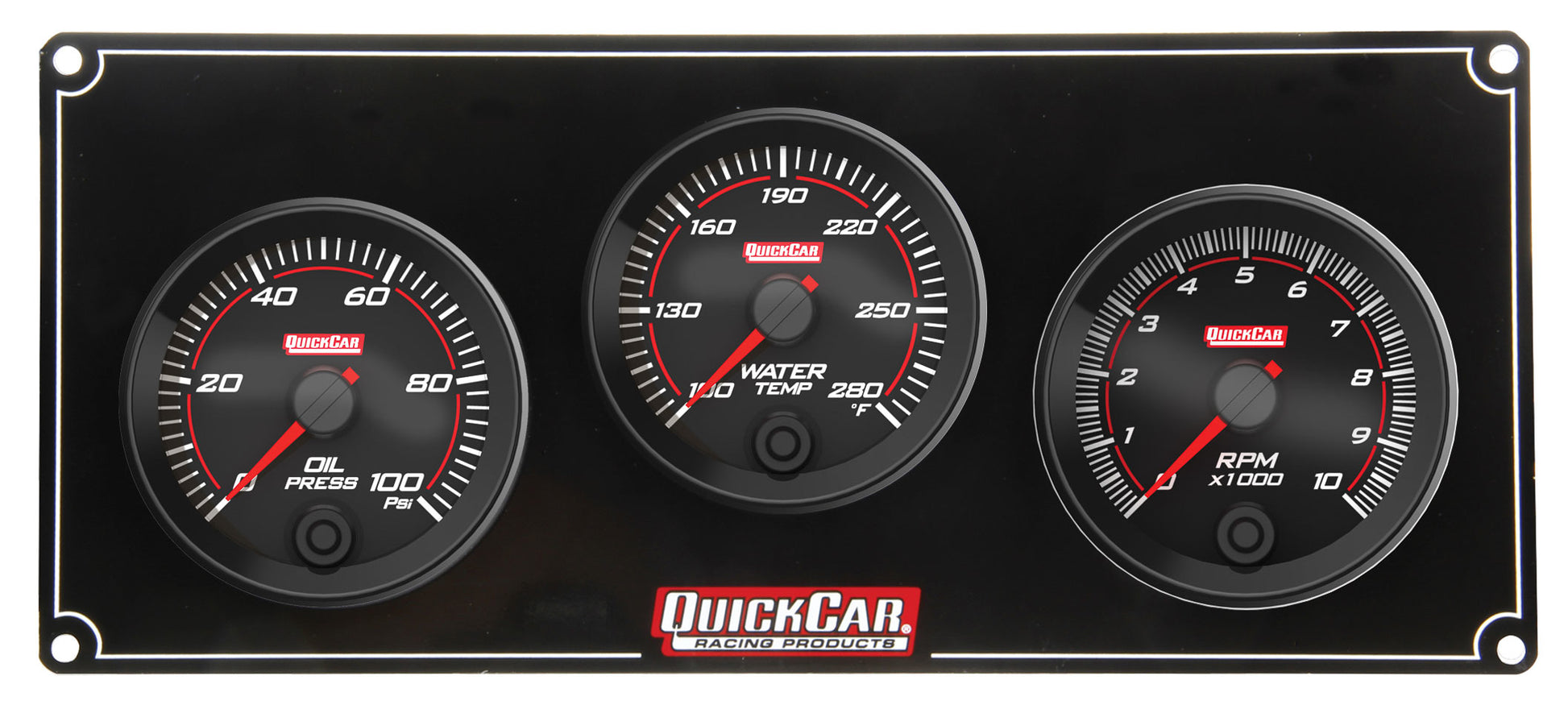 QUICKCAR RACING PRODUCTS Redline 2-1 Gauge Panel OP/WT w/Recall Tach QUICKCAR RACING PRODUCTS