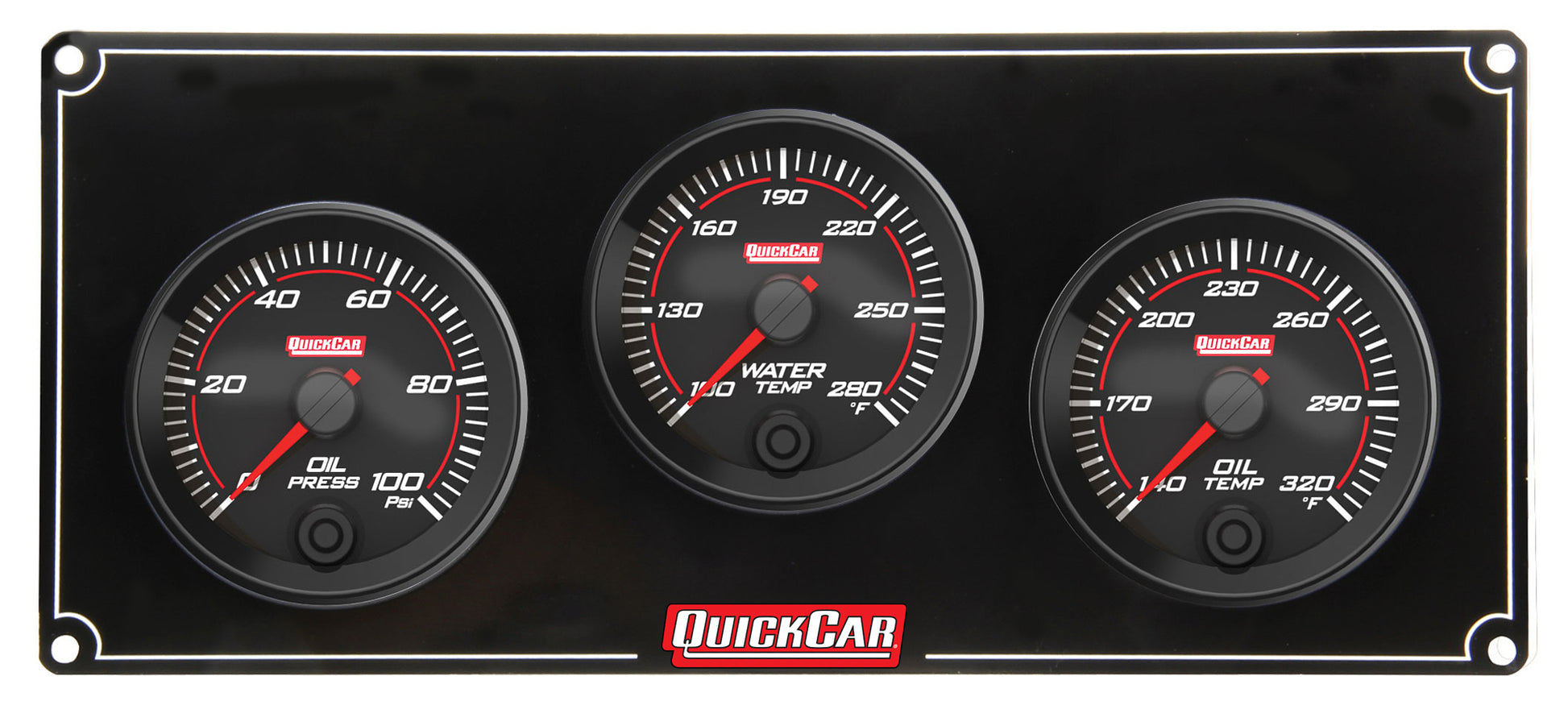 QUICKCAR RACING PRODUCTS Redline 3 Gauge Panel OP/WT/OT QUICKCAR RACING PRODUCTS