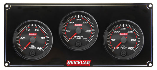 QUICKCAR RACING PRODUCTS Redline 3 Gauge Panel OP/WT/OT QUICKCAR RACING PRODUCTS