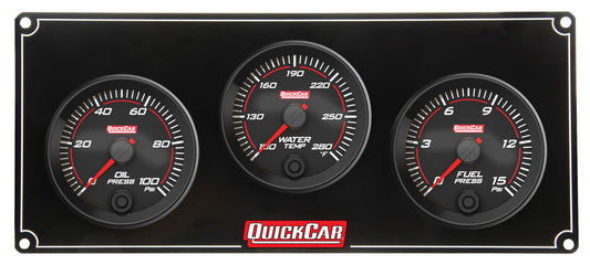 QUICKCAR RACING PRODUCTS Redline 3 Gauge Panel OP/WT/FP QUICKCAR RACING PRODUCTS