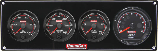 QUICKCAR RACING PRODUCTS Redline 3-1 Gauge Panel OP/WT/FP w/Recall Tach QUICKCAR RACING PRODUCTS